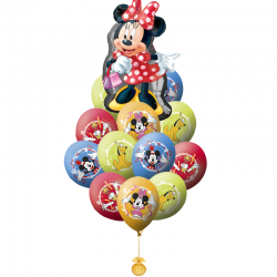 Букет «Минни и её друзья» из 17 гелиевых шаров