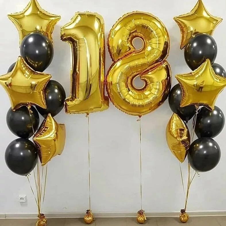 Фонтаны из шаров на 18 лет